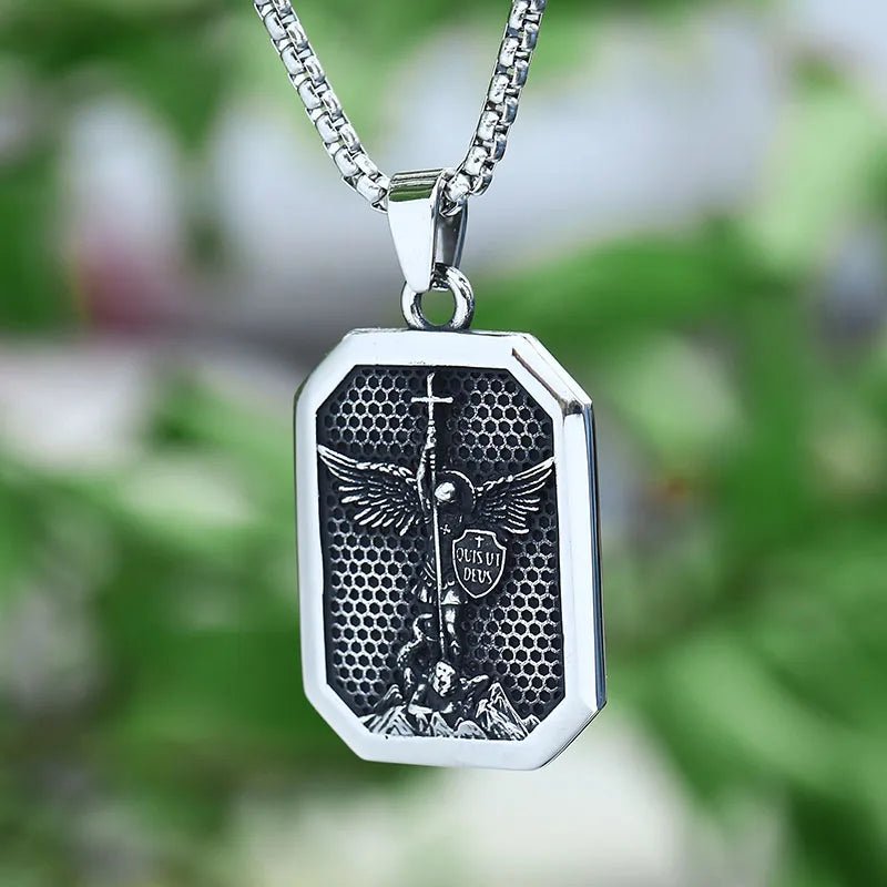 Good Versus Evil Saint Michael Pendant - Chrome Cult