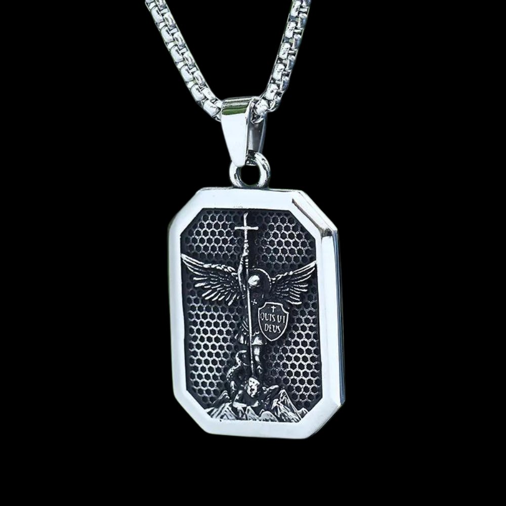 Good Versus Evil Saint Michael Pendant - Chrome Cult