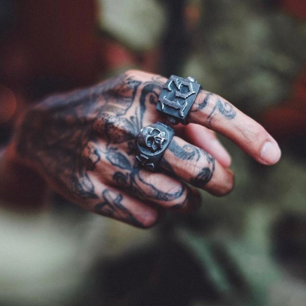 Gothic 13 Skull Ring - Chrome Cult