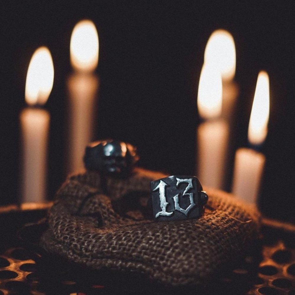 Gothic 13 Skull Ring - Chrome Cult