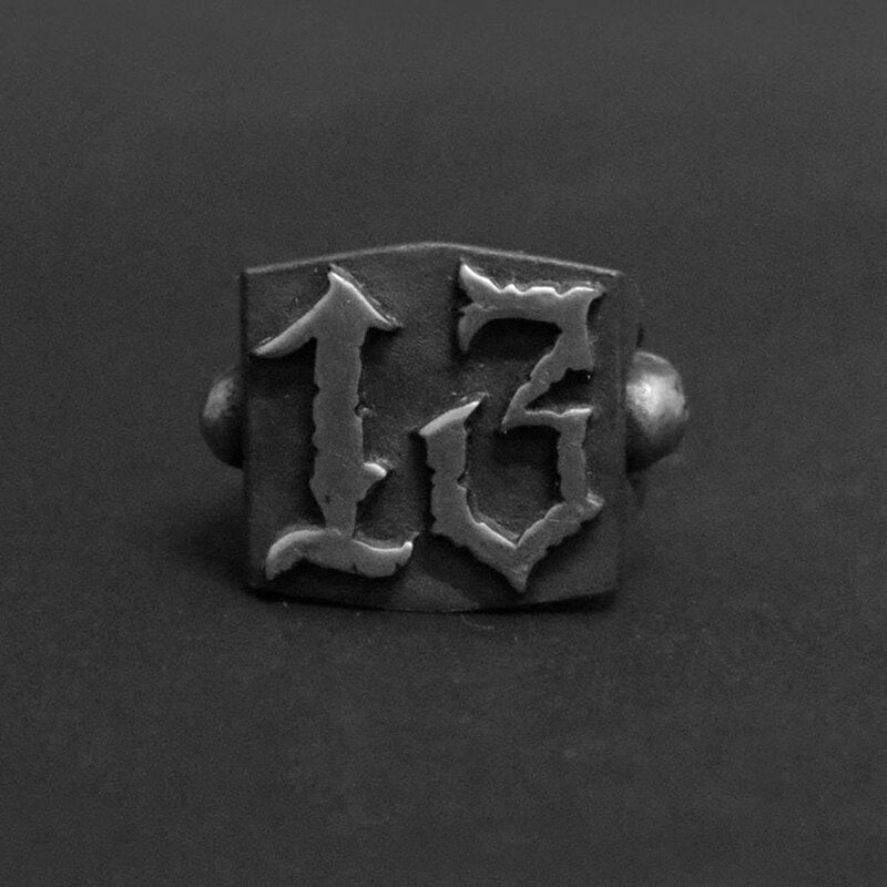 Gothic 13 Skull Ring - Chrome Cult
