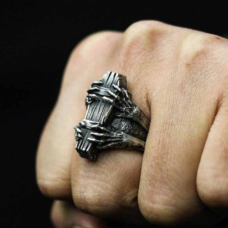 Grave Coffin Ring - Chrome Cult
