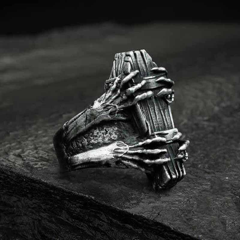 Grave Coffin Ring - Chrome Cult