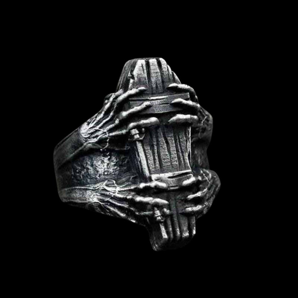 Grave Coffin Ring - Chrome Cult