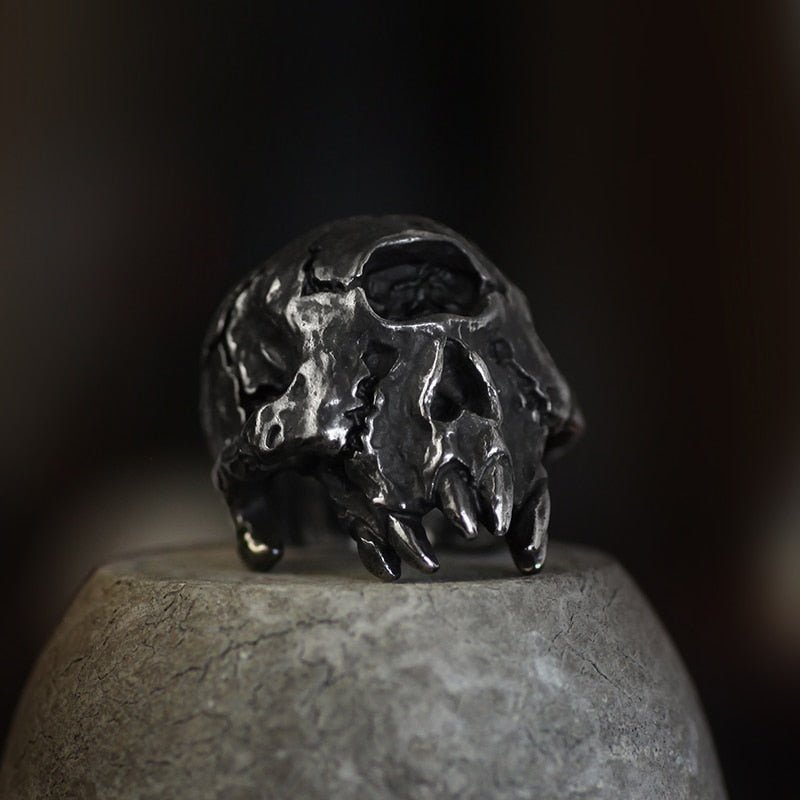 Greek Mythology Cyclops Skull Ring - Chrome Cult