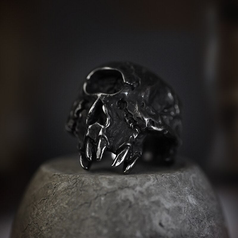 Greek Mythology Cyclops Skull Ring - Chrome Cult