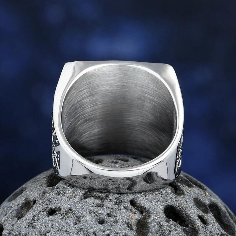 Green Gemstone Ring - Chrome Cult