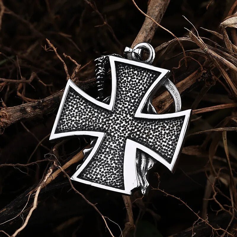 Grim Reaper Cross Pendant - Chrome Cult