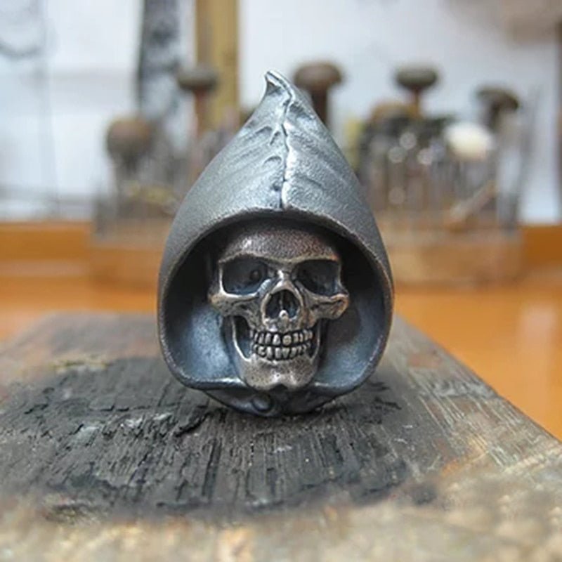 Grim Reaper Skull Ring - Chrome Cult
