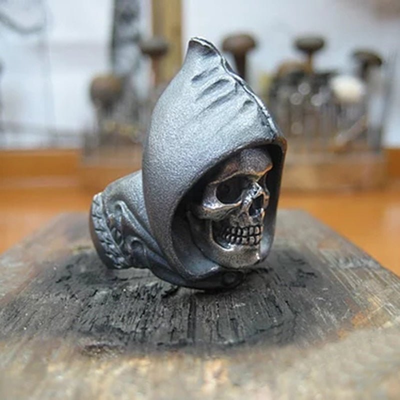 Grim Reaper Skull Ring - Chrome Cult