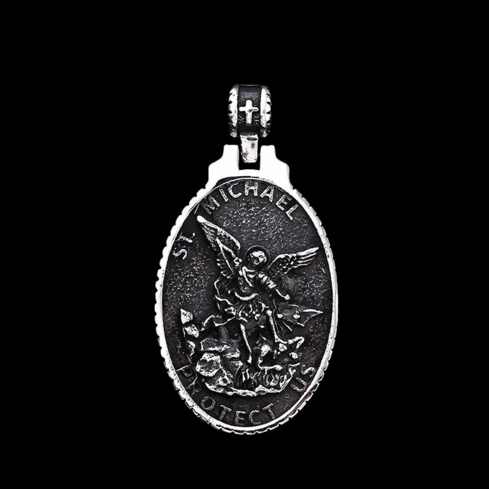Guardian Cross Saint Michael Pendant - Chrome Cult