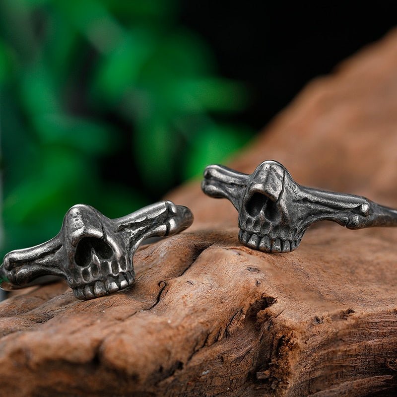 Half Face Skull Ring - Chrome Cult