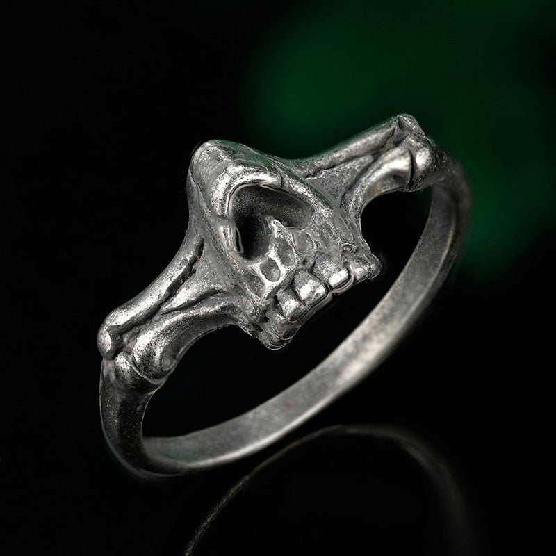 Half Face Skull Ring - Chrome Cult