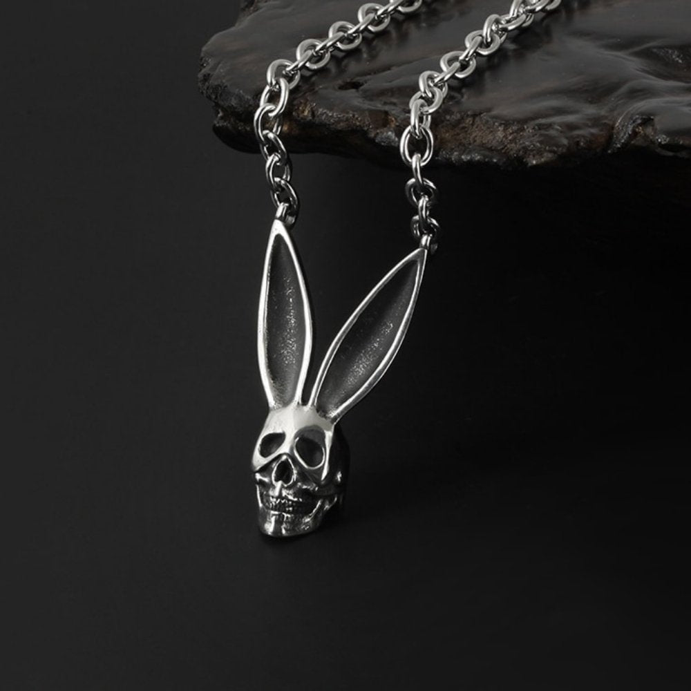 Halloween Skull Rabbit Pendant - Chrome Cult