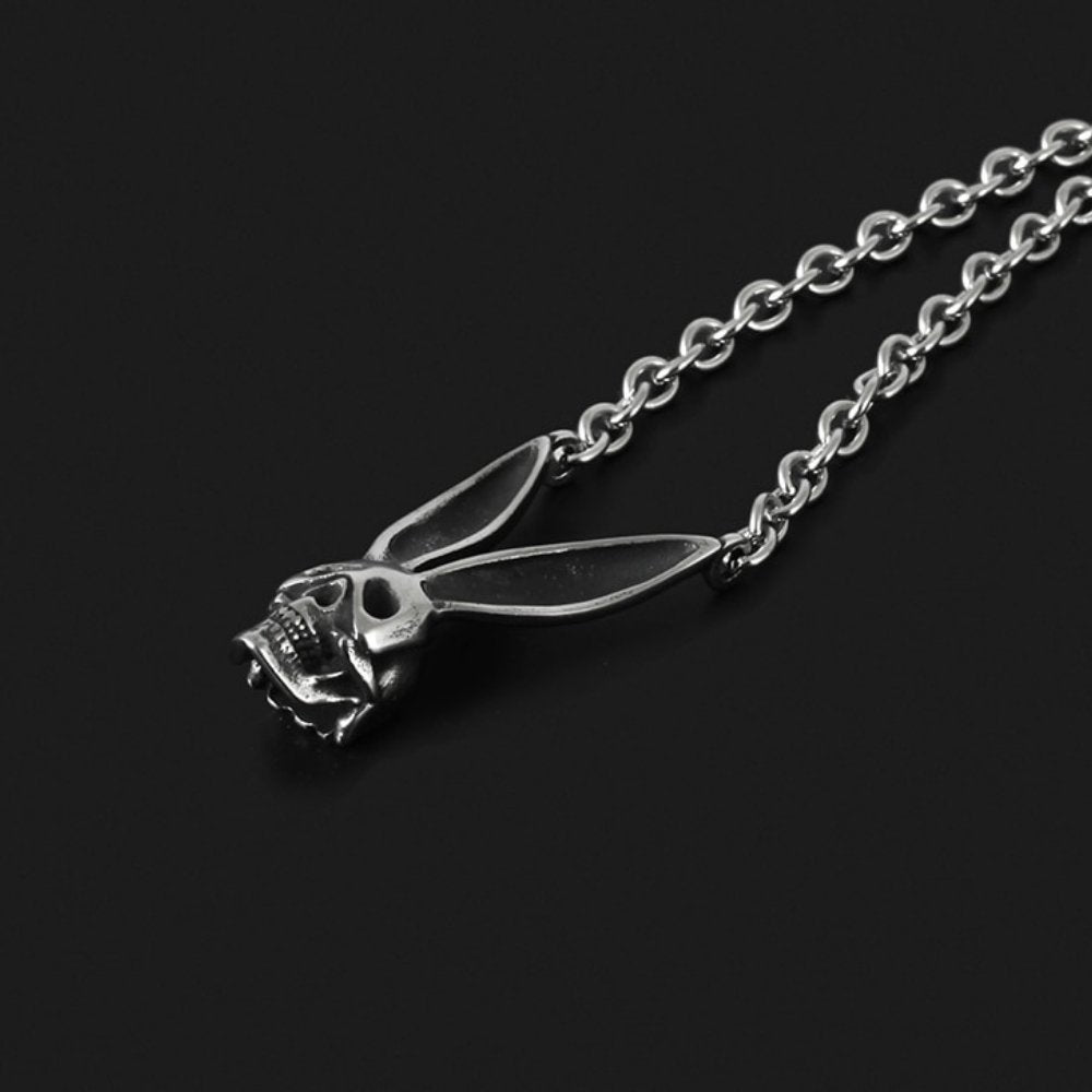 Halloween Skull Rabbit Pendant - Chrome Cult