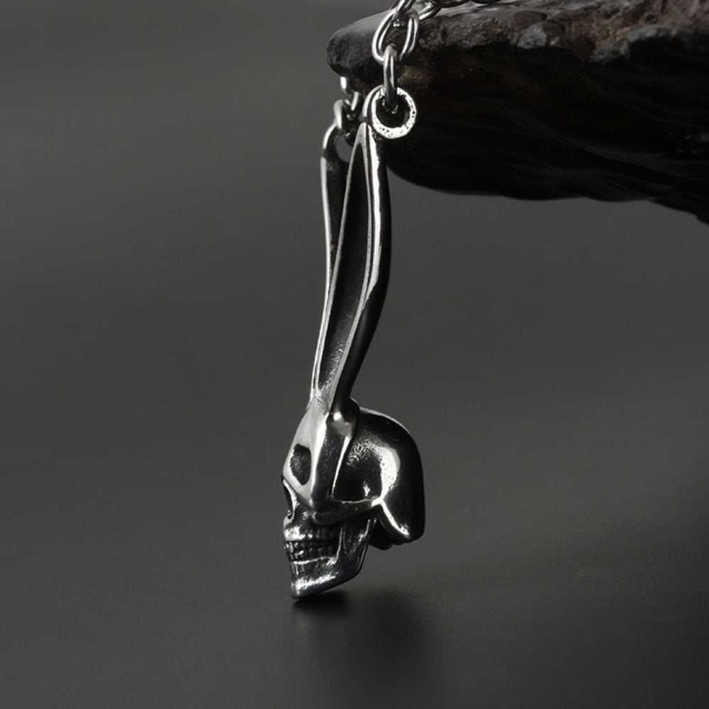 Halloween Skull Rabbit Pendant - Chrome Cult