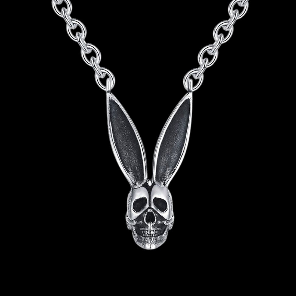 Halloween Skull Rabbit Pendant - Chrome Cult