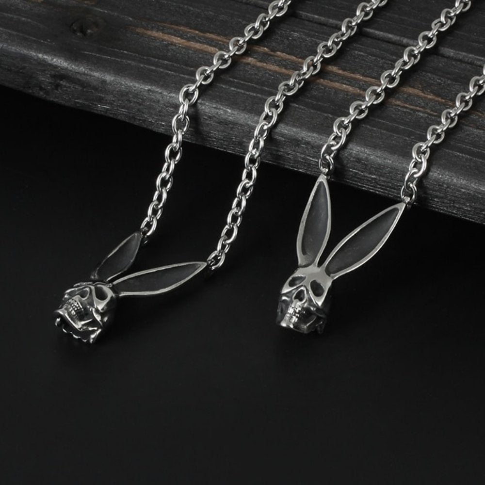 Halloween Skull Rabbit Pendant - Chrome Cult