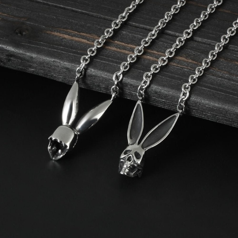 Halloween Skull Rabbit Pendant - Chrome Cult