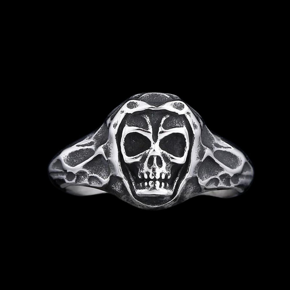 Headstone Skull Ring - Chrome Cult