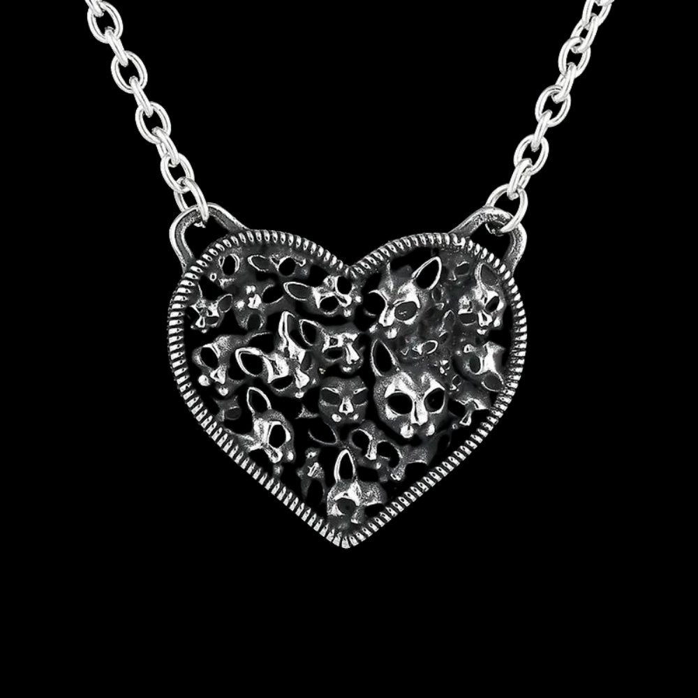 Heart Of Cat's Pendant - Chrome Cult