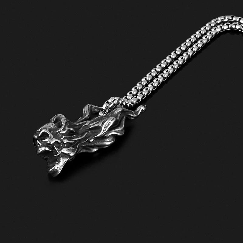 Hell Risen Skull Pendant - Chrome Cult
