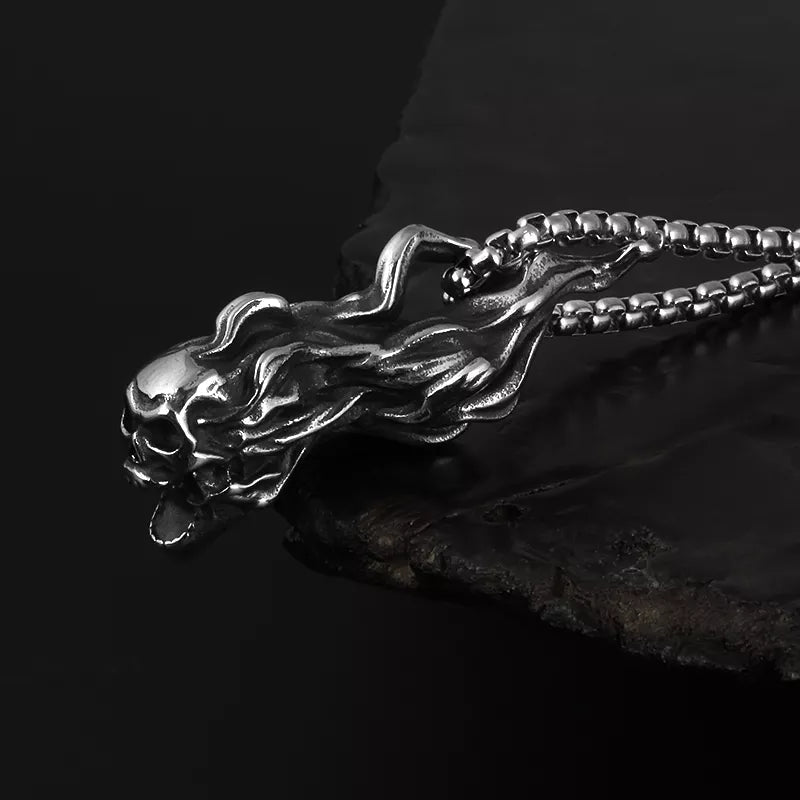 Hell Risen Skull Pendant - Chrome Cult