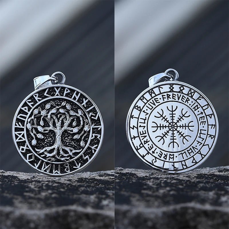 Helm Of Awe Yggdrasil Viking Pendant - Chrome Cult