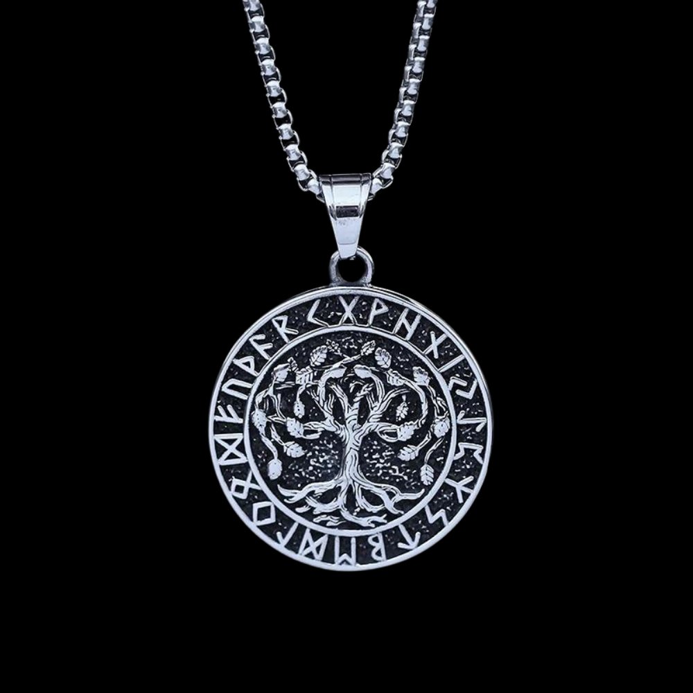 Helm Of Awe Yggdrasil Viking Pendant - Chrome Cult