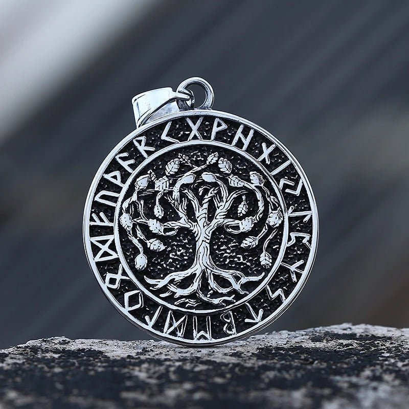 Helm Of Awe Yggdrasil Viking Pendant - Chrome Cult