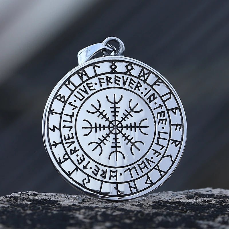 Helm Of Awe Yggdrasil Viking Pendant - Chrome Cult