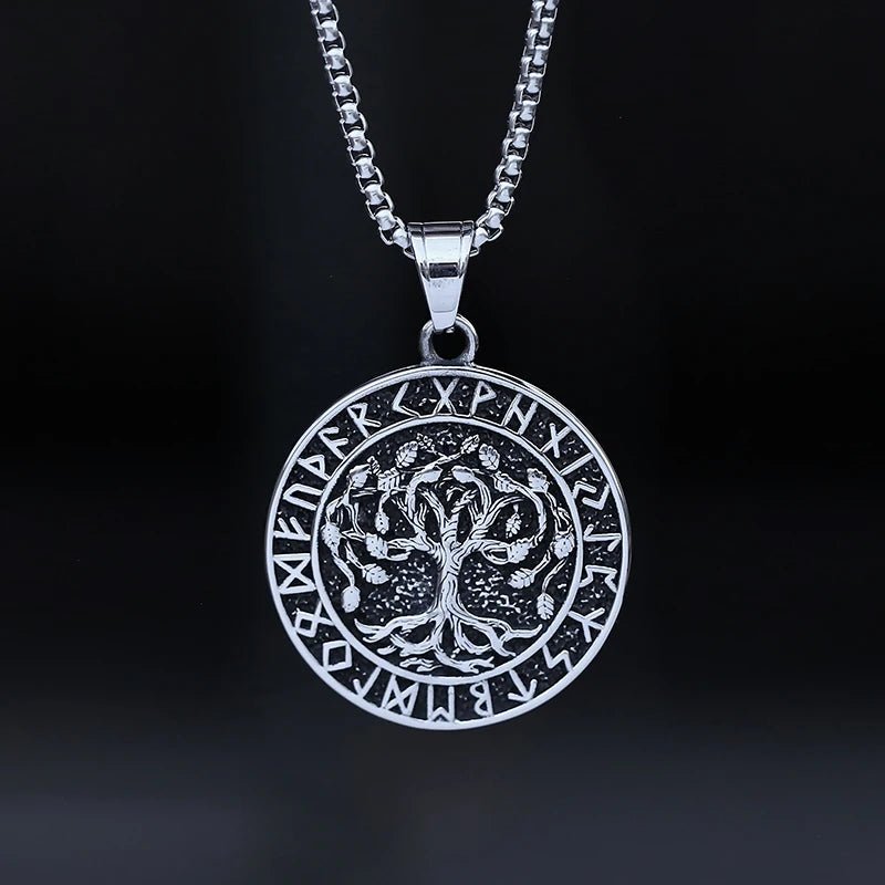 Helm Of Awe Yggdrasil Viking Pendant - Chrome Cult