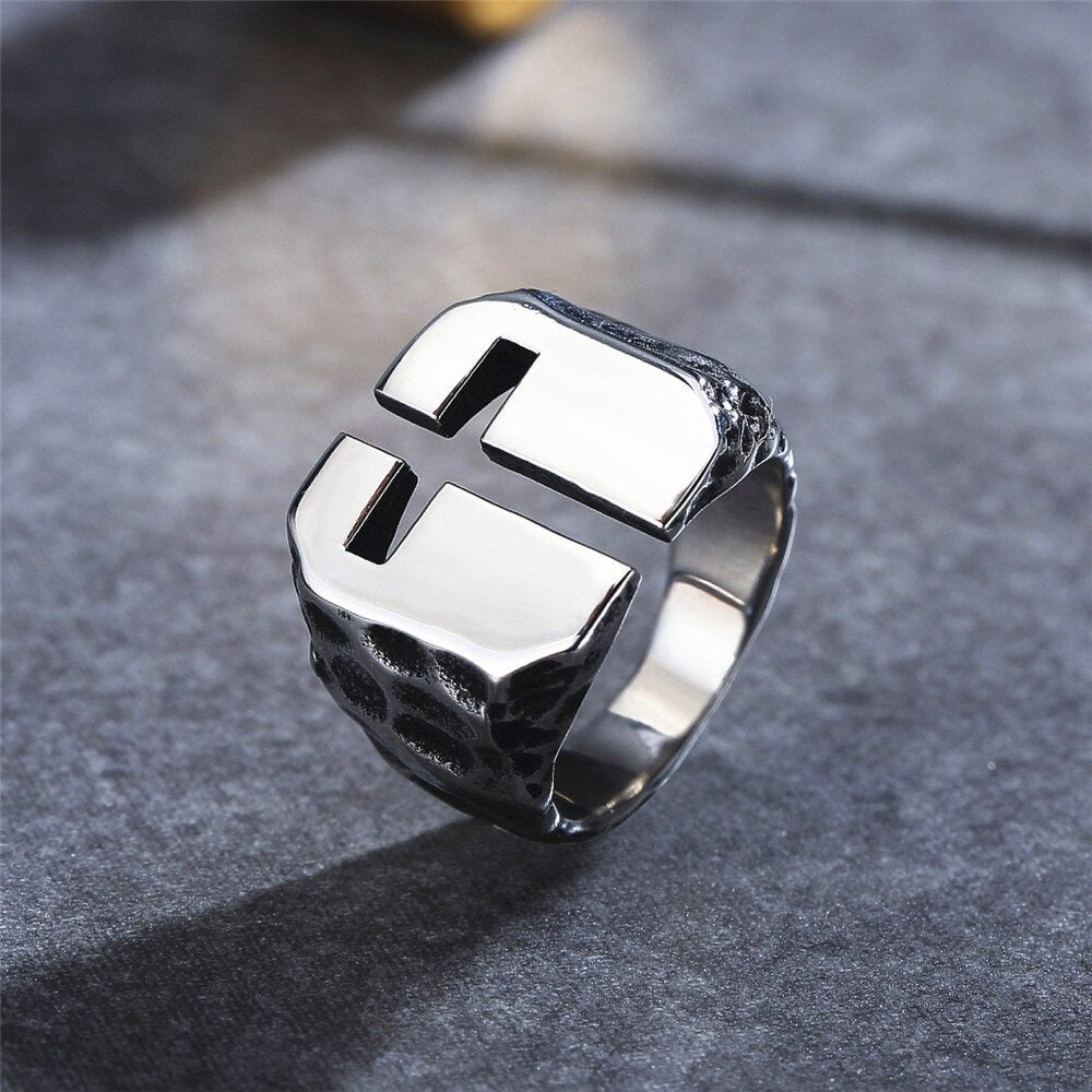 Hollow Cross Ring - Chrome Cult