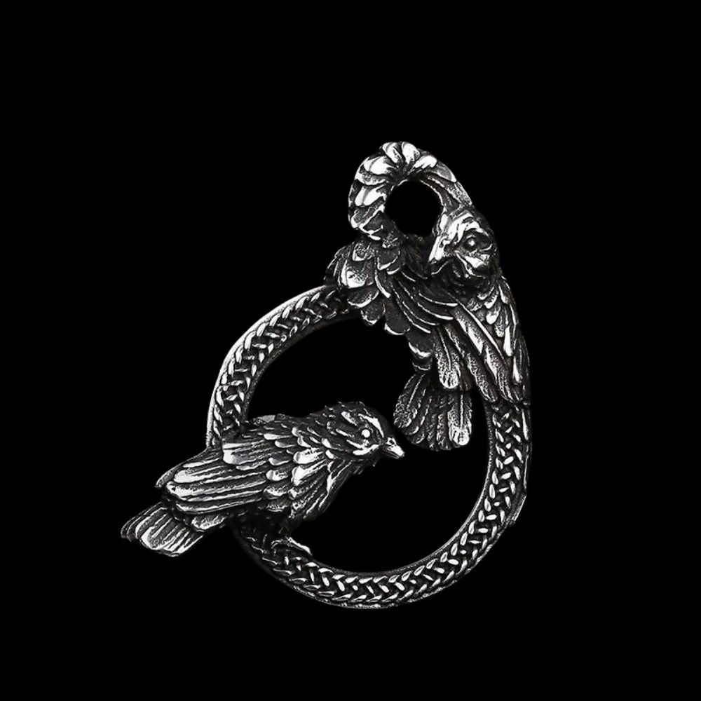 Huginn and Muninn Viking Pendant - Chrome Cult