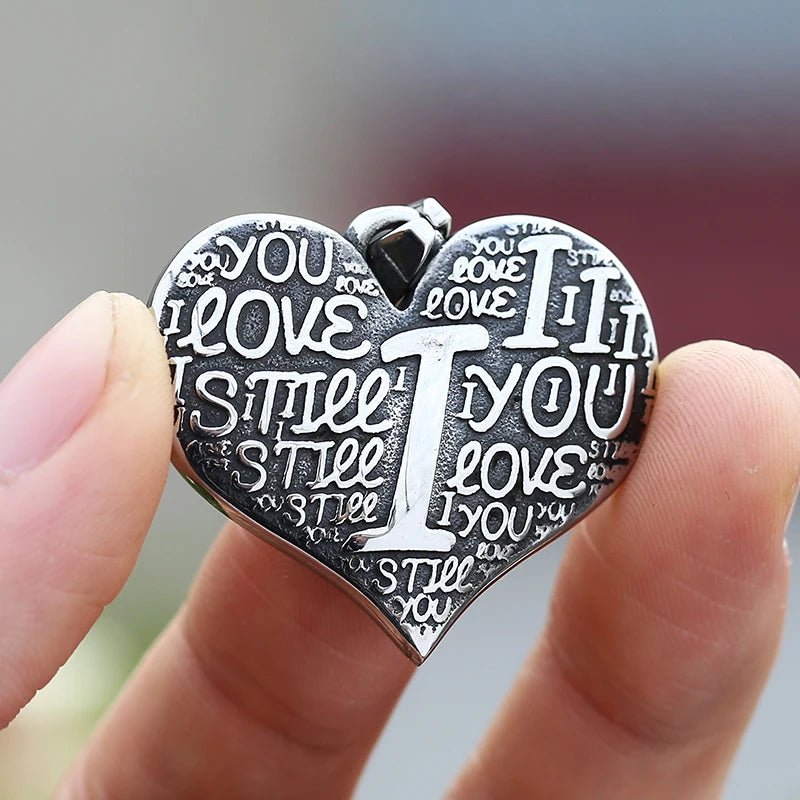I Still Love You Endlessly Heart Pendant - Chrome Cult
