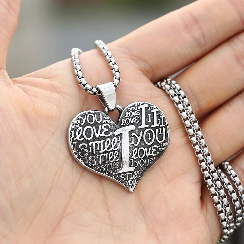 I Still Love You Endlessly Heart Pendant - Chrome Cult