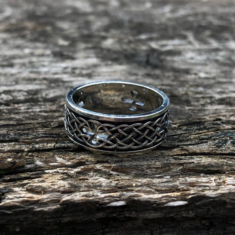 Infinity Celtic Knot Cross Ring - Chrome Cult