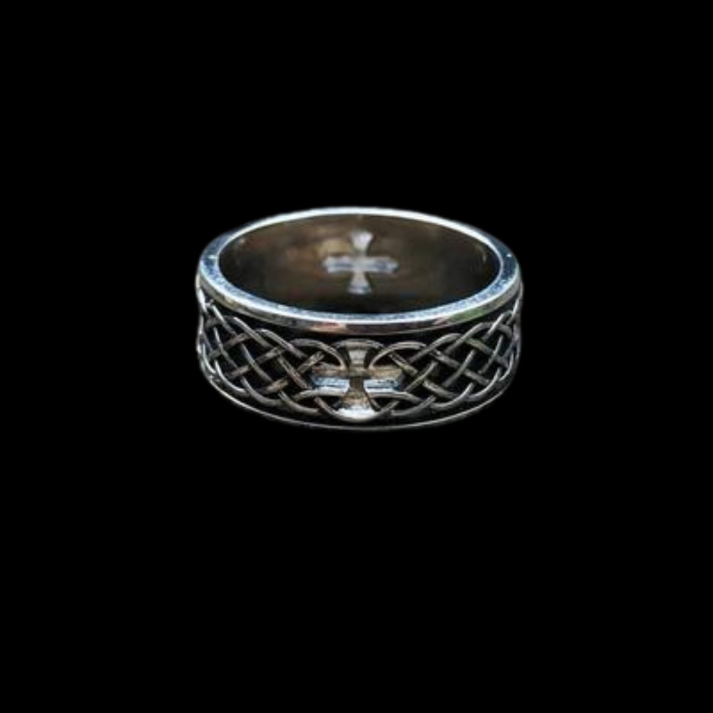 Infinity Celtic Knot Cross Ring - Chrome Cult