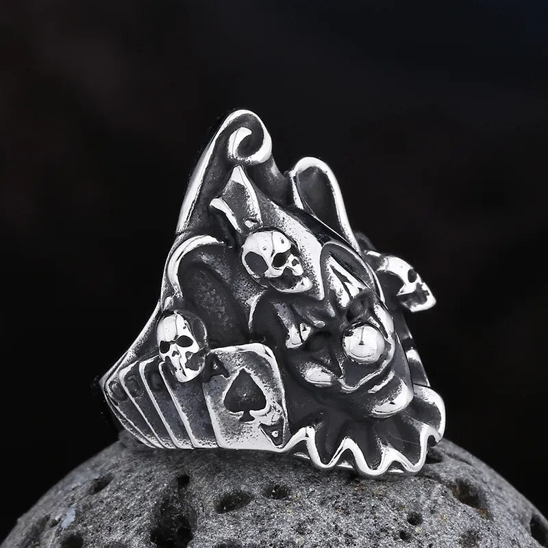 Jester Of The Underworld Ring - Chrome Cult