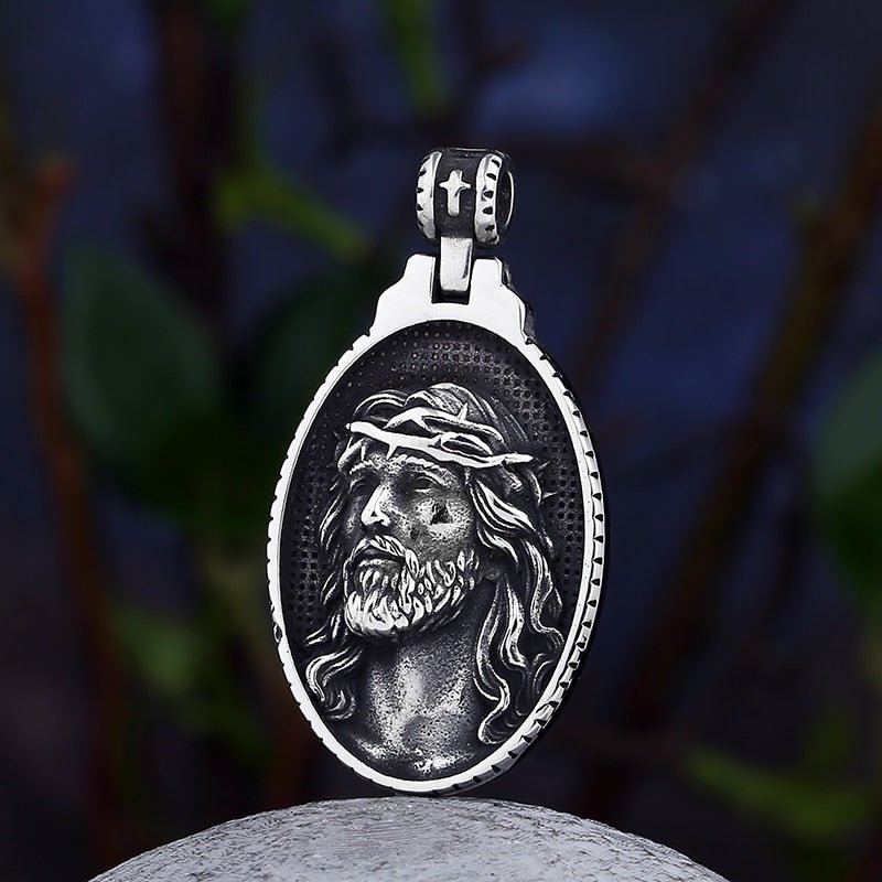 Jesus Portrait X Sacred Heart Pendant - Chrome Cult