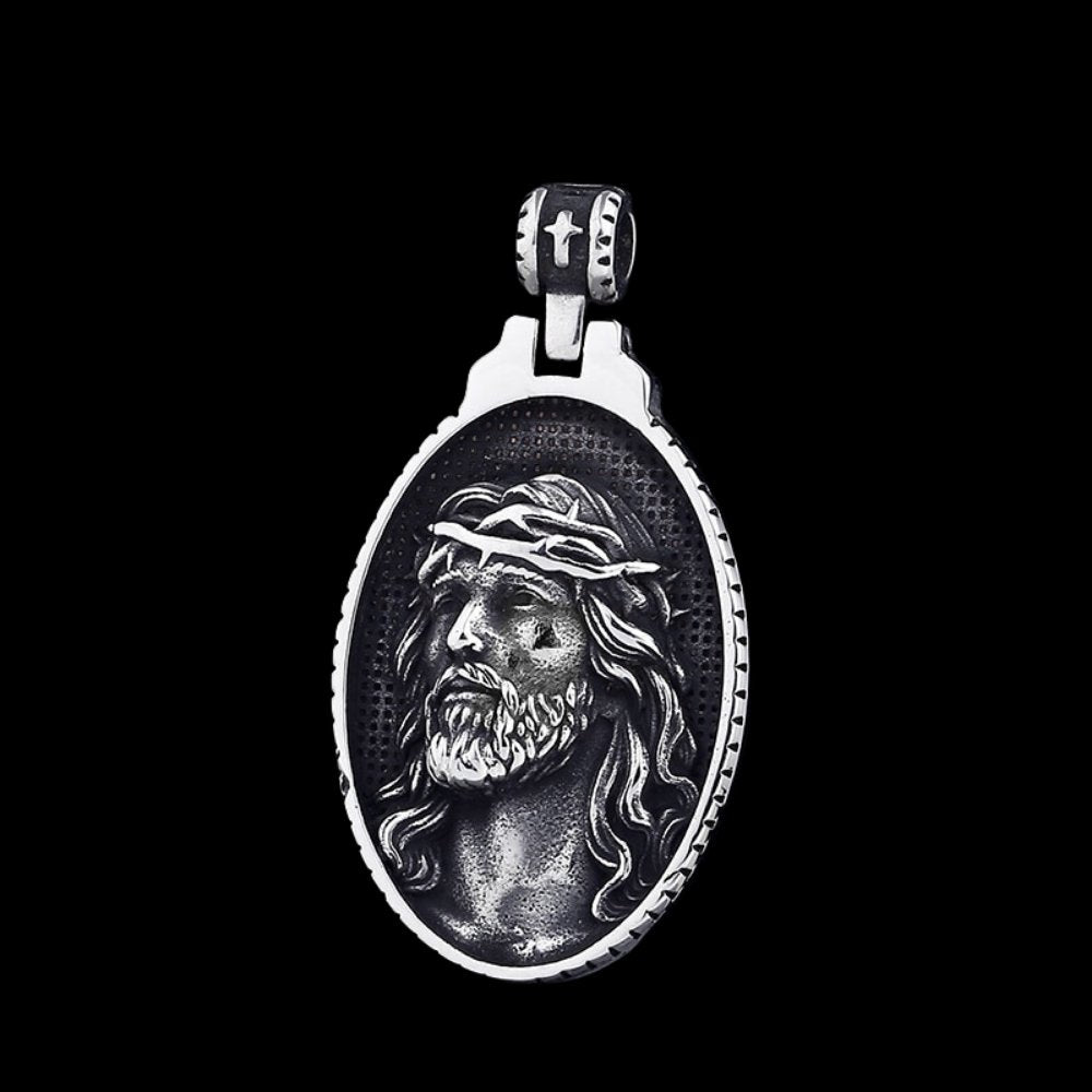 Jesus Portrait X Sacred Heart Pendant - Chrome Cult