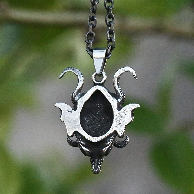 King Of All Dragons Oni Mask Pendant - Chrome Cult