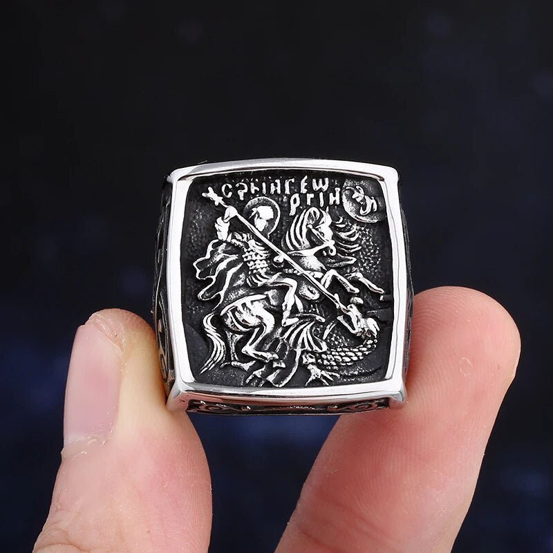 Knight Dragon Slayer Ring - Chrome Cult