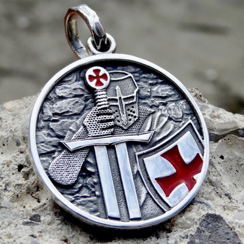 Knight Templar Crusader Cross Pendant - Chrome Cult