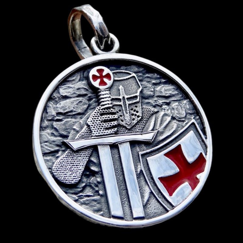 Knight Templar Crusader Cross Pendant - Chrome Cult