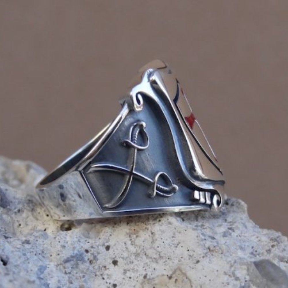 Knights Templar Red Cross Ring