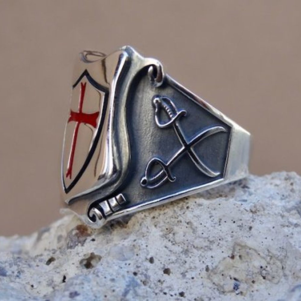 Knights Templar Red Cross Ring