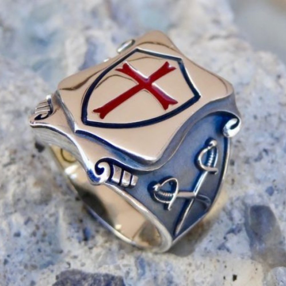 Knights Templar Red Cross Ring