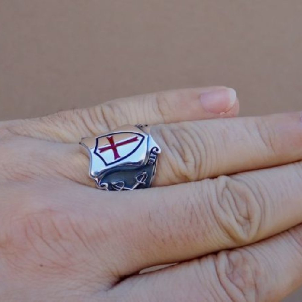 Knights Templar Red Cross Ring