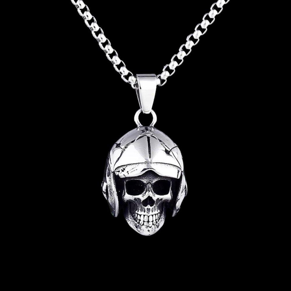 Knock Em Dead Baseball Player Skull Pendant - Chrome Cult